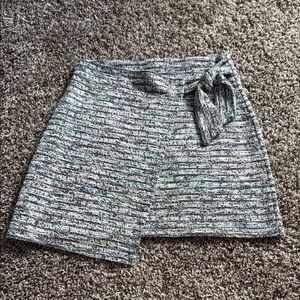 LOFT Gray Textured Mini Skirt
